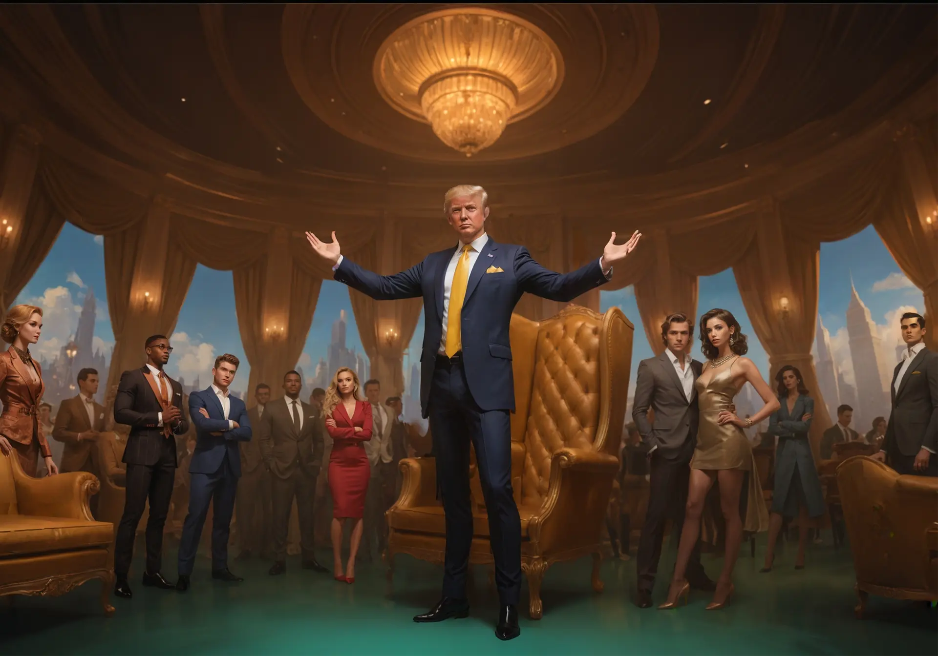 hero background image featuring Trump